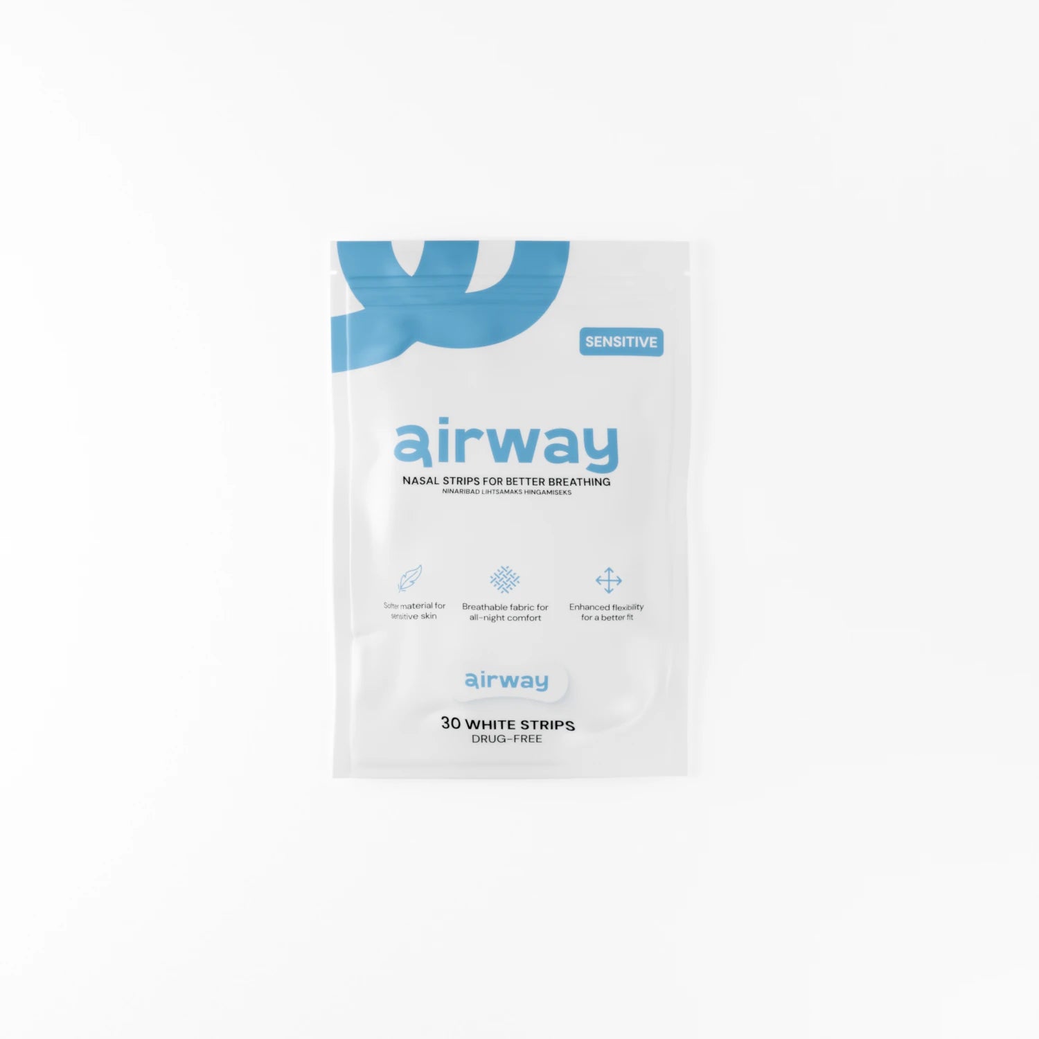 One Airway Sensitive nasal strips package on a white background