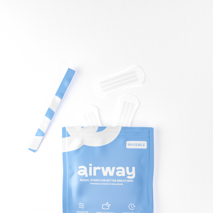 Airway nasal strip packaging with strips on a white background #color_transparent